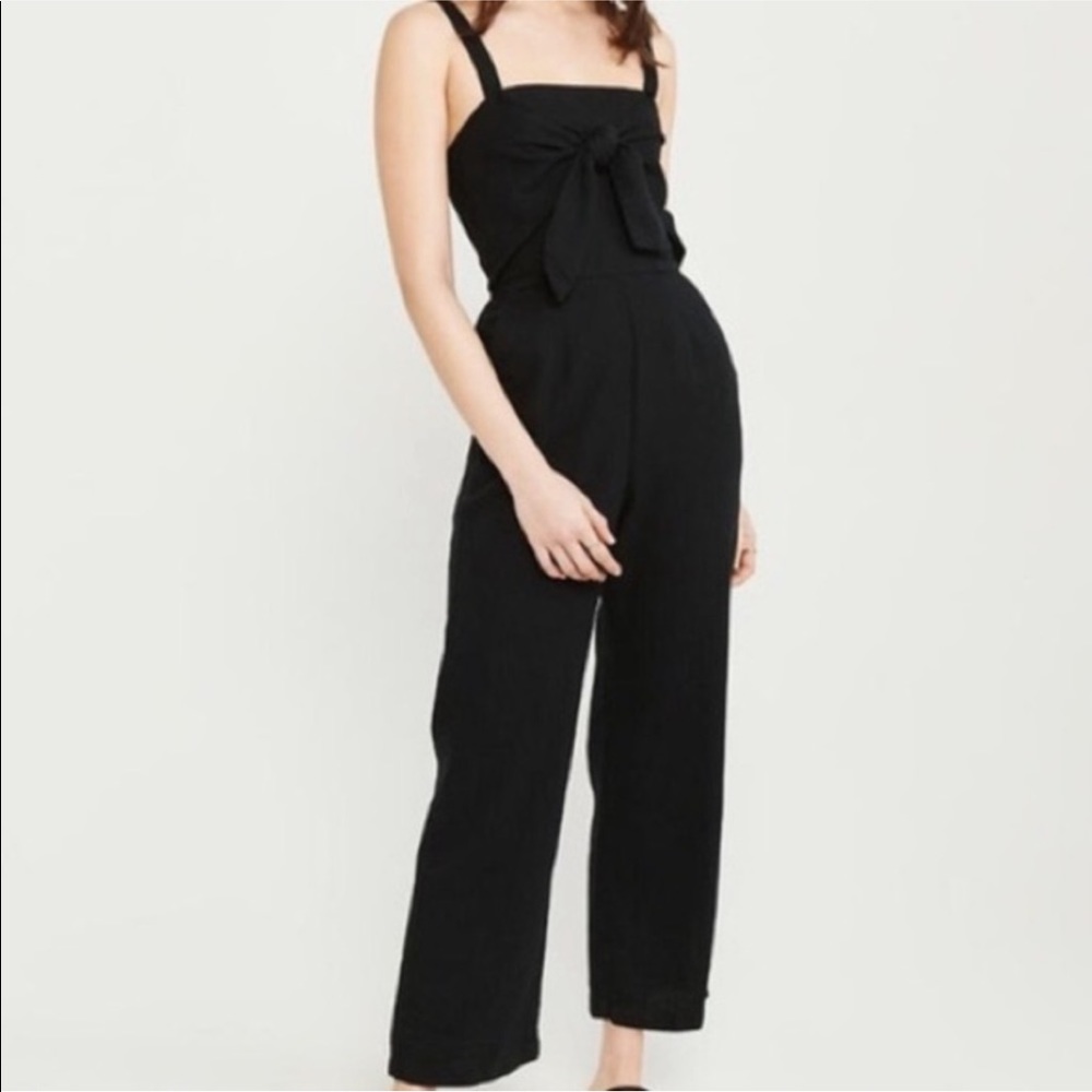 Abercrombie & Fitch Black Linen Jumpsuit